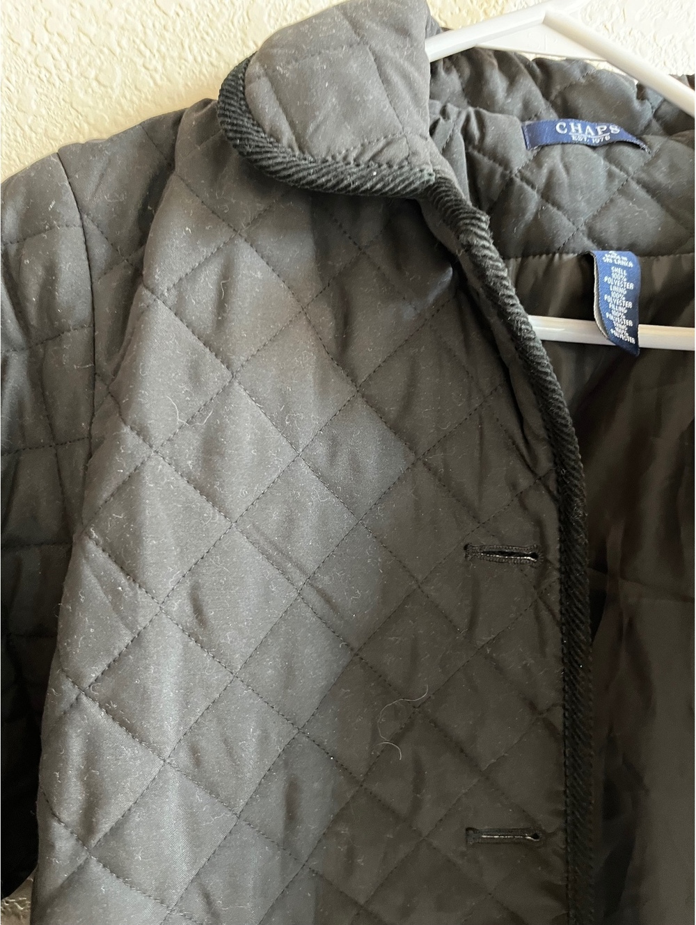 Chaps Women's Quilted Black Button-Up Jacket Size Medium